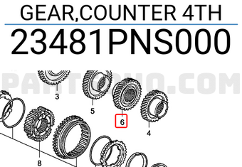 Honda 23481PNS000 GEAR,COUNTER 4TH