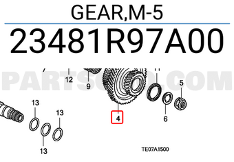 Honda 23481R97A00 GEAR,M-5