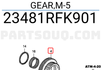 Honda 23481RFK901 GEAR,M-5
