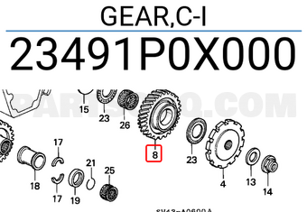 Honda 23491P0X000 GEAR,C-I