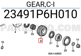 Honda 23491P6H010 GEAR,C-I