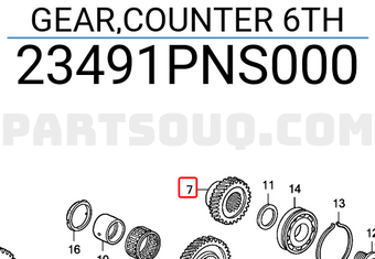 Honda 23491PNS000 GEAR,COUNTER 6TH