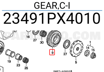 Honda 23491PX4010 GEAR,C-I