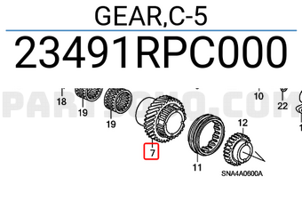 Honda 23491RPC000 GEAR,C-5