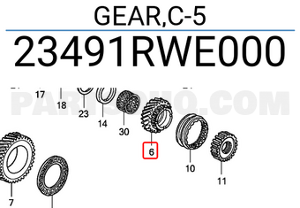 Honda 23491RWE000 GEAR,C-5