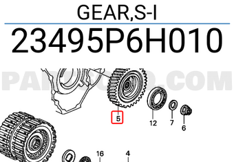 Honda 23495P6H010 GEAR,S-I