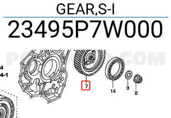 Honda 23495P7W000 GEAR,S-I
