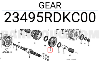 Honda 23495RDKC00 GEAR
