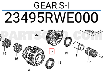 Honda 23495RWE000 GEAR,S-I