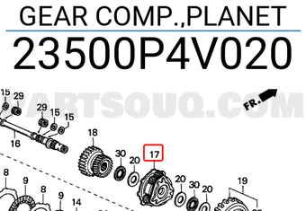 Honda 23500P4V020 GEAR COMP.,PLANET