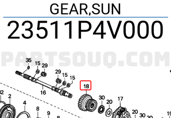 Honda 23511P4V000 GEAR,SUN