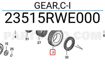 Honda 23515RWE000 GEAR,C-I