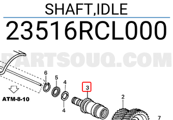 Honda 23516RCL000 SHAFT,IDLE
