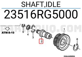 Honda 23516RG5000 SHAFT,IDLE