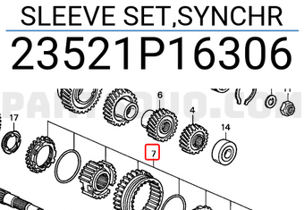 Honda 23521P16306 SLEEVE SET,SYNCHR