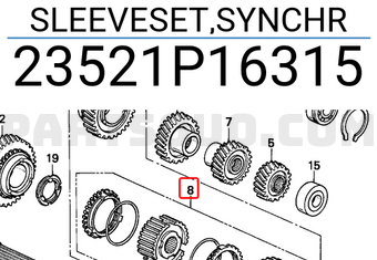 Honda 23521P16315 SLEEVESET,SYNCHR