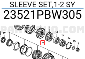 Honda 23521PBW305 SLEEVE SET,1-2 SY