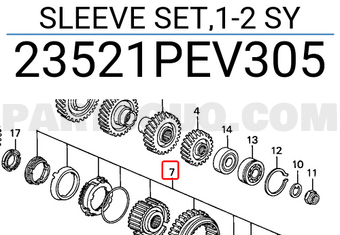 Honda 23521PEV305 SLEEVE SET,1-2 SY