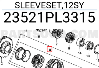 Honda 23521PL3315 SLEEVESET,12SY