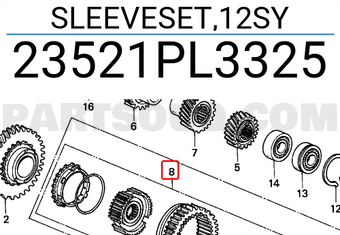Honda 23521PL3325 SLEEVESET,12SY