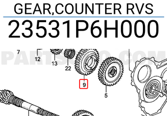 Honda 23531P6H000 GEAR,COUNTER RVS