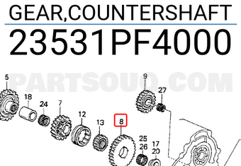 Honda 23531PF4000 GEAR,COUNTERSHAFT