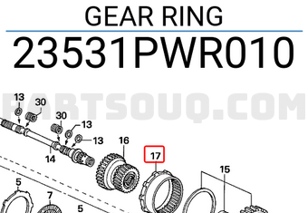 Honda 23531PWR010 GEAR RING