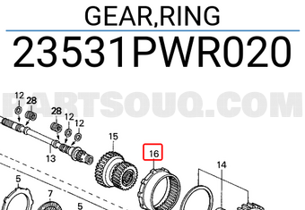 Honda 23531PWR020 GEAR,RING