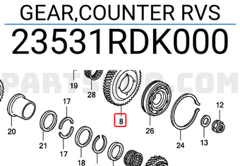 Honda 23531RDK000 GEAR,COUNTER RVS