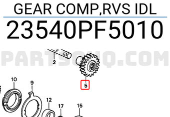 Honda 23540PF5010 GEAR COMP,RVS IDL