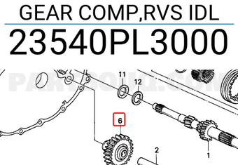 Honda 23540PL3000 GEAR COMP,RVS IDL