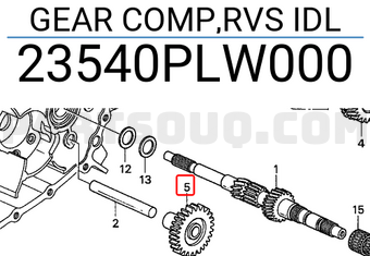 Honda 23540PLW000 GEAR COMP,RVS IDL
