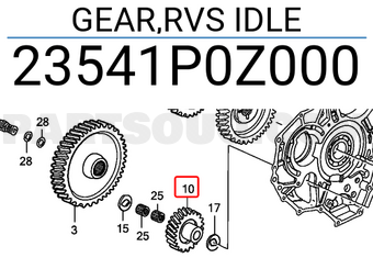 Honda 23541P0Z000 GEAR,RVS IDLE