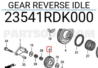 Honda 23541RDK000 GEAR REVERSE IDLE