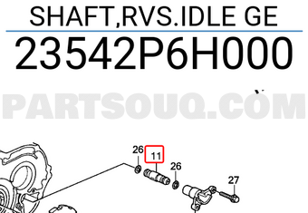 Honda 23542P6H000 SHAFT,RVS.IDLE GE