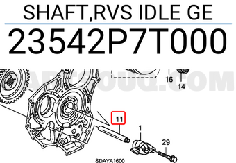 Honda 23542P7T000 SHAFT,RVS IDLE GE
