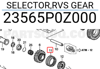 Honda 23565P0Z000 SELECTOR,RVS GEAR