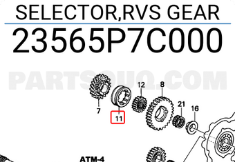 Honda 23565P7C000 SELECTOR,RVS GEAR