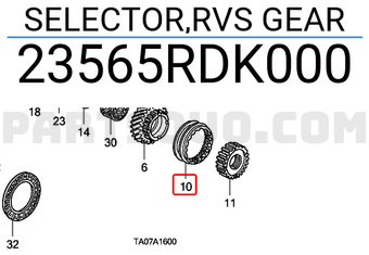 Honda 23565RDK000 SELECTOR,RVS GEAR