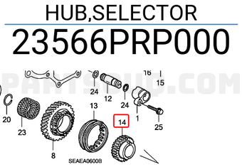 Honda 23566PRP000 HUB,SELECTOR