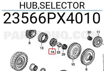 Honda 23566PX4010 HUB,SELECTOR