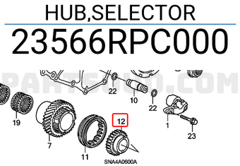 Honda 23566RPC000 HUB,SELECTOR