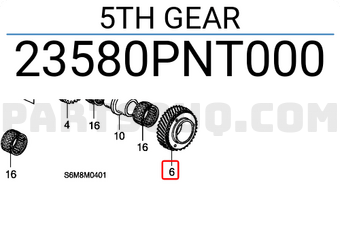 Honda 23580PNT000 5TH GEAR