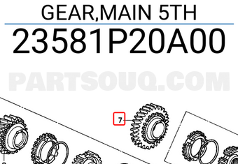 Honda 23581P20A00 GEAR,MAIN 5TH