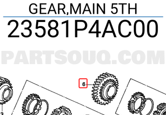 Honda 23581P4AC00 GEAR,MAIN 5TH