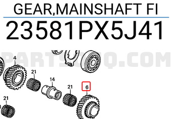 Honda 23581PX5J41 GEAR,MAINSHAFT FI