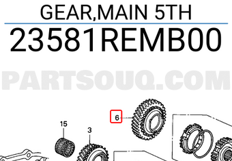 Honda 23581REMB00 GEAR,MAIN 5TH