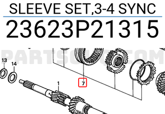 Honda 23623P21315 SLEEVE SET,3-4 SYNC