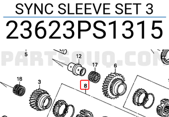 Honda 23623PS1315 SYNC SLEEVE SET 3
