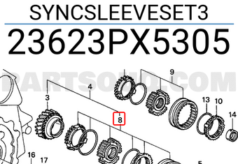 Honda 23623PX5305 SYNCSLEEVESET3